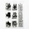 1pc Retro Stamp Transparent Silicone Seal Aircraft Tower Building Clear Stamps Office Supplies Stamps DIY Student Stationery