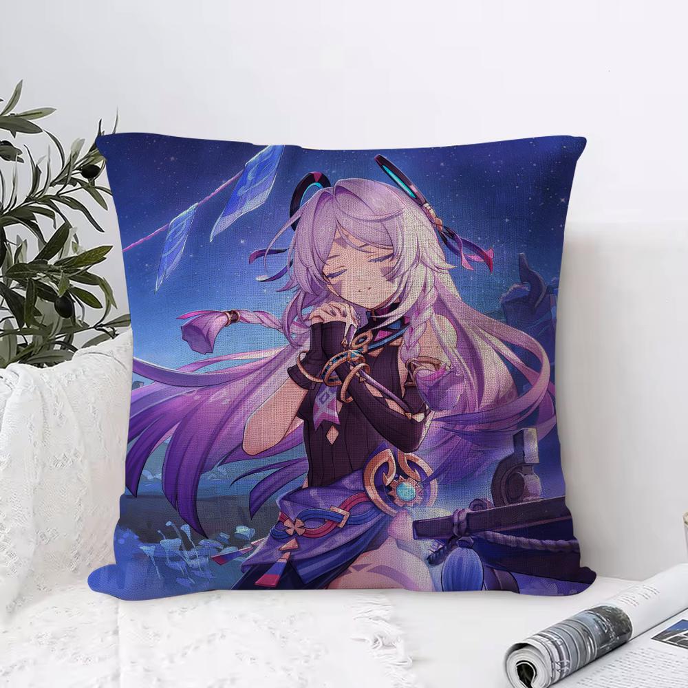 Genshin Impact Citlali Cushion Cover Eco Linen Pillow Case DoubleSided Print Breathable Durable Zipper Home Decor Gift