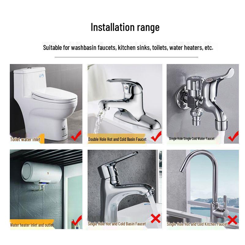 304 Stainless Steel Braided High-Pressure Faucet Hose for Hot & Cold Water