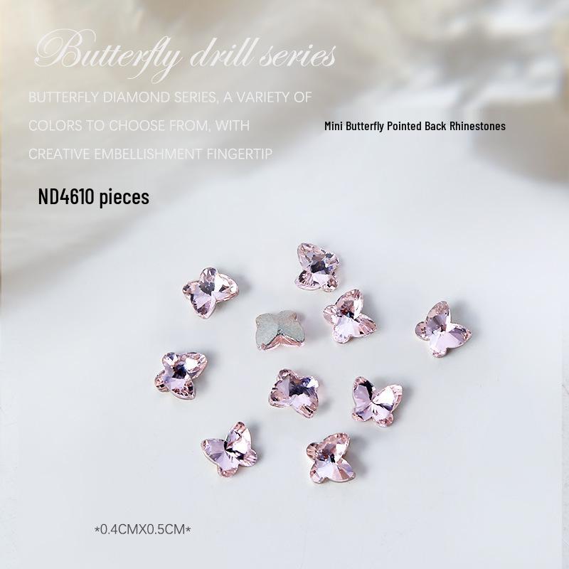 

Украшения для ногтей в виде бабочек с кристаллами и стразами (10 шт)