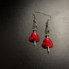 Charm Retro Punk Sliver Color Hollowed-out Heart Rose Flower Dangle Earrings for Women Gothic Hallowmas Jewelry Accessories Gift