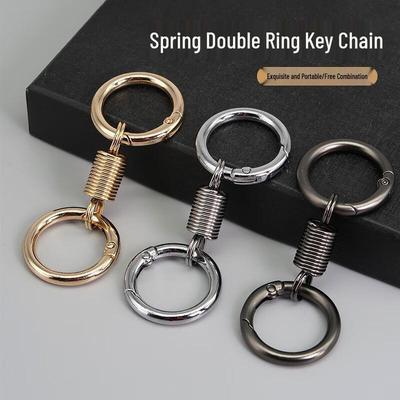 DIY Double-Ring Spring Keychain: Creative Pendant & Multi-Functional Metal Key Ring