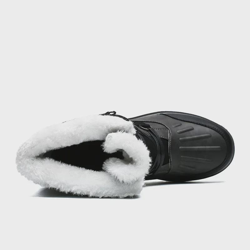 Men's High-Top Winter Snow Boots: Warm, Plus Velvet, Large Size, Casual Outdoor Footwear