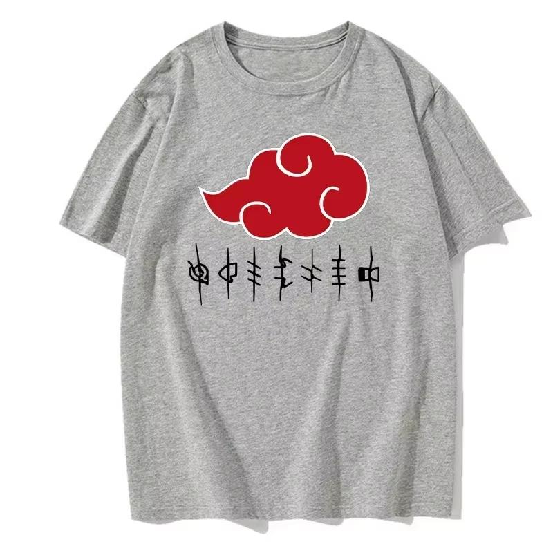 2026 New Summer Women Unisex Tshirt Akatsuki Cloudt Pattern Printed Casual Fashion Comfortable Street Clothing Hip Hop Tops Tee
