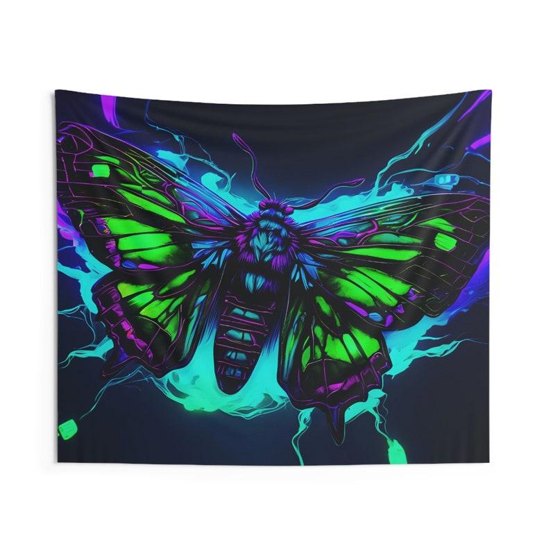 electric moth tapestry 75x100 чёрный