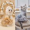 Vestito per Cane con Dettagli di Paillettes Tono Oro Gonna per Cucciolo Accattivante Abbigliamento per Animali Estivo all'Aperto