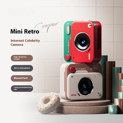 2025 New Thumb Pocket CCD Digital Camera HD Retro Mini Camera Portable Keychain Camera Outdoor Travel Photo Recorder Gift
