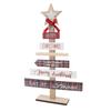 Christmas Tabletop Ornaments Wooden Sign Decoration with Base for Gifts Home Decor Layout Prop Red