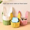 Handwoven Paper Rope Rabbit Ears Storage Basket With Iron Frame For Easter Decoration And Gift Packaging