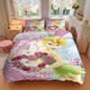 Tinker Bell Fairy Flowers Print 3Pcs Bedding Setduvet Cover With 2 Bedropillowcase Home Birthday Gift