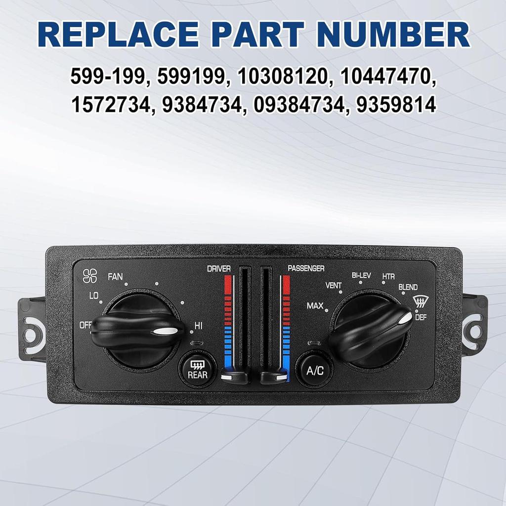 Compatible Buick Century/Regal AC Heater Control Switch 599-199 10308120