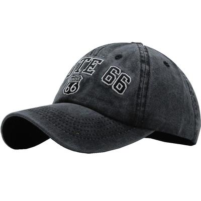 Hat Cap Vintage Brim Cool Outdoor Casual Men Women CZ191 (Black)