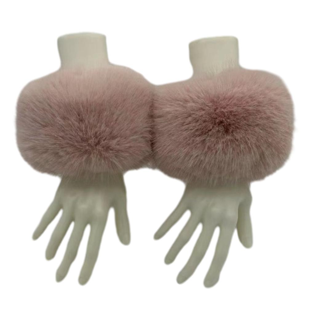 Winter Warm Women Arm Warmer Plush Wrist Cuffs Soft Elastic Wrist Slap On Cuffs Arm Warmer Plush Thicken Accessories