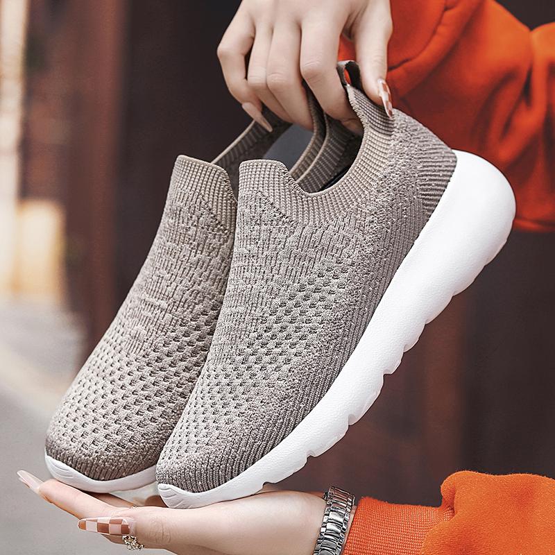 

Летние мужские кроссовки из мягкого трикотажа, удобные, дышащие, легкие, с широким носком, нескользящей плоской подошвой, носочные туфли, для улицы, повседневные, спортивные, 47 Wome 35 коричневый