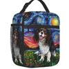 Night Saint Bernard Dog Lunch Bag Women Cooler Thermal Insulated Lunch Box for Kids School Children