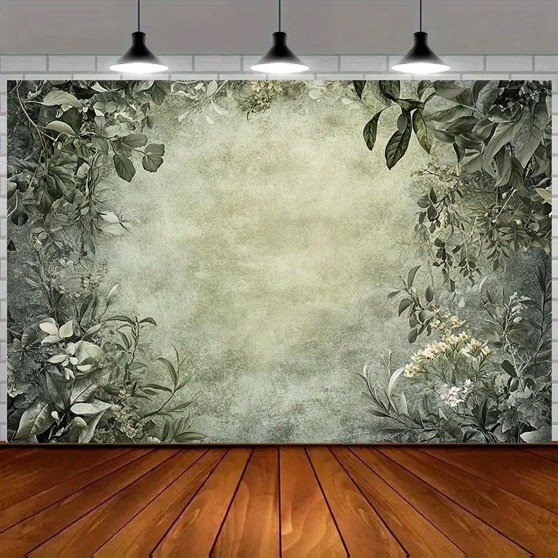1 piece of natural flower greenery background fabric - high-quality polyester fabric