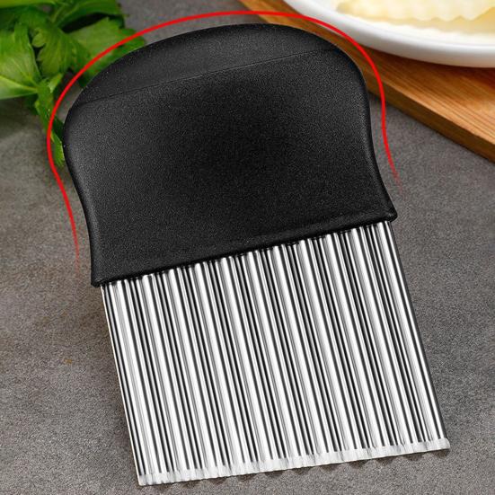 2Pcs Stainless Steel Crinkle Cutter for Potatoes Wave Blade Knife for Curly Fries Vegetable Chips Ergonomic Essential Kitchen Tool for French Fries