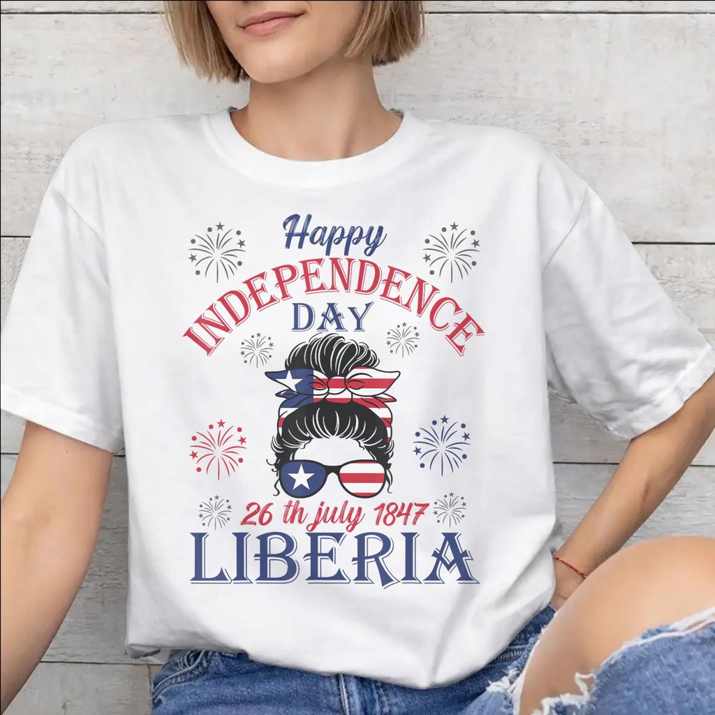 Men Women Liberia Independence Day T Shirt Cotton Graphic Printing TShirt Clothing Outfits