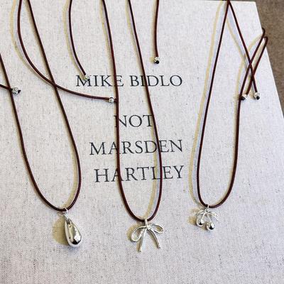 Elegant Cherry Bow Pendant Red Rope Necklace for Women - Simple, Versatile, and Fashionable Sweater Chain