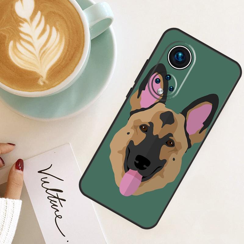 Cartoon German Shepherd Dog For Honor Magic 7 Lite 6 8 Pro Case For Honor 400 200 50 70 90 X8c X8b X9a X9b X9c X9d Win RT