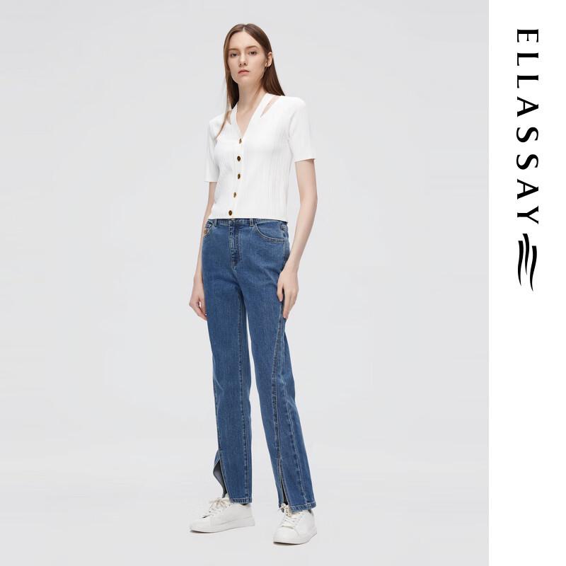 ELLASSAY Women's Slim Fit V-Neck Halter Knit Top