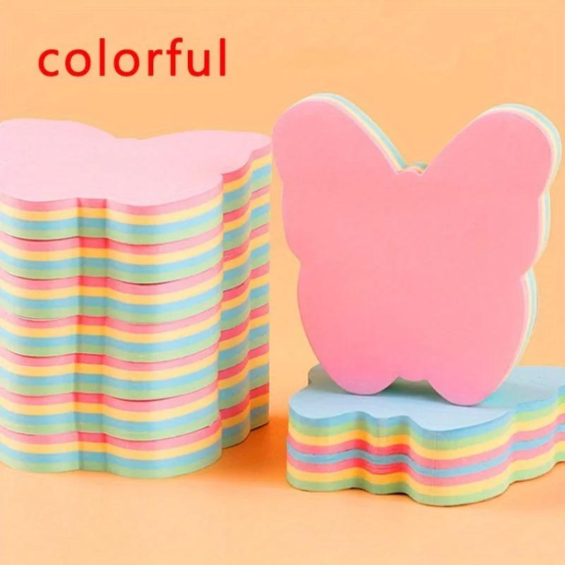Cute Korean Style Sticky Notes, 100 Sheets Creative Fun Shapes Memo Pads, Reusable Adhesive Notes for Students School Office