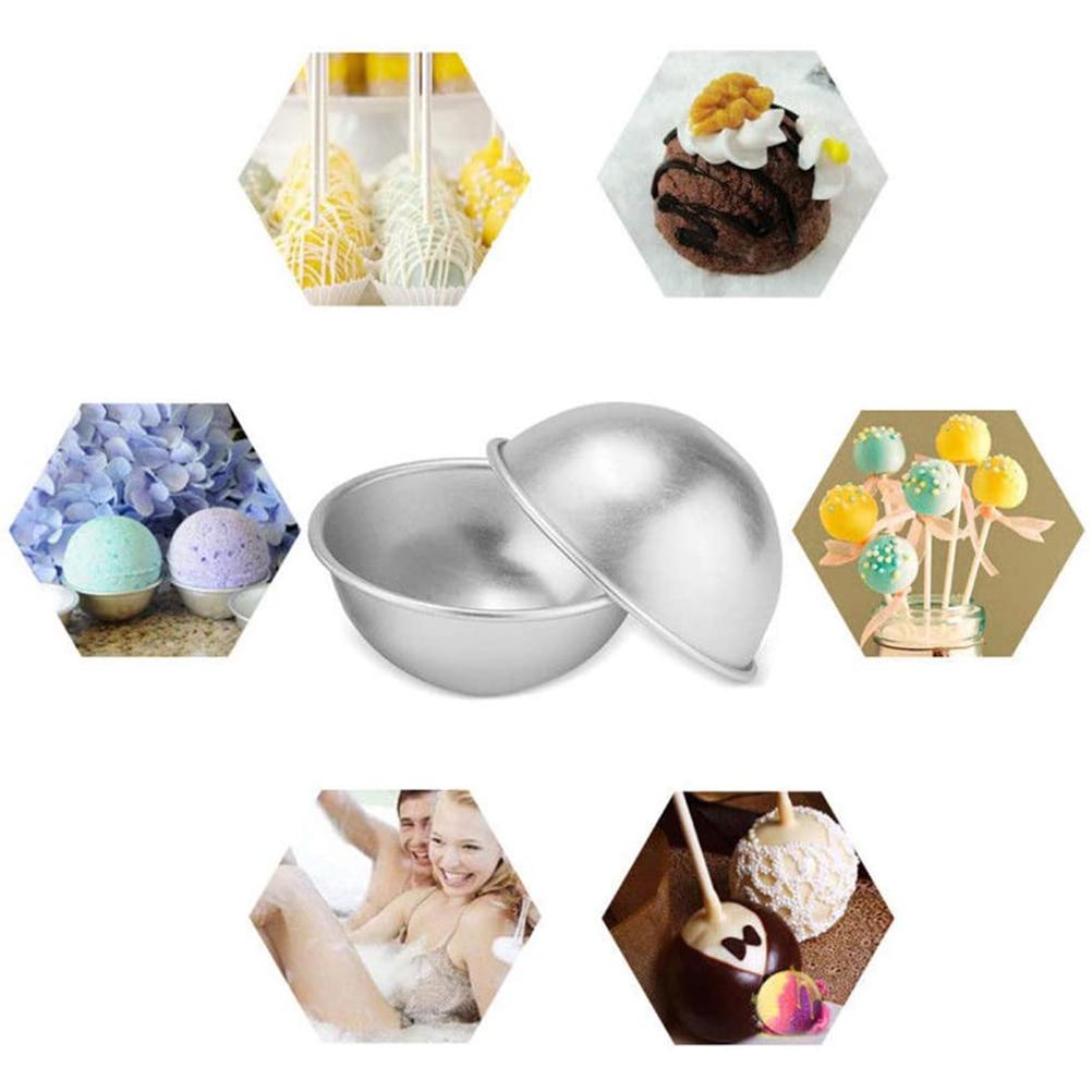 6Pcs Aluminum Alloy Round Cake Molds Silver Baking Pans for Pudding & Desserts