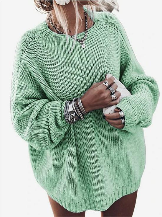 2026 Winter Women's Knitwear: Loose Batwing Sleeve Plus Size Sweater Coat