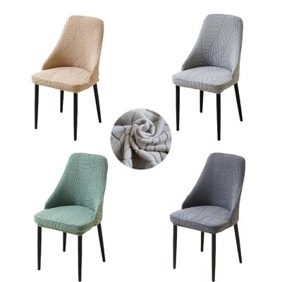 Leaves Jacquard Curved Chair Covers Elastic Small Arm Dining Chair Cover Chairs Seat Slipcovers For Living Room Party El Home
