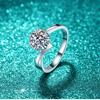 VENTFILLE 100%   CopperMoissanite Ring Diamond 0.3/1CT D Color For Women Engagement Wedding Band Jewelry