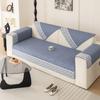 1Pc Waffle Quilting Four Season Anti-Slip Sofa Cover With Snowflake Lace Decor, Couch Seat Cover Blanket Modern Living Room