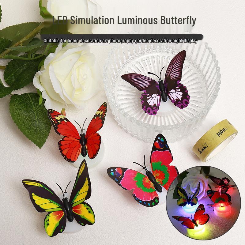 

Креативный светящийся ночник в виде бабочки, самоклеящийся декор - красочное игрушечное освещение для прилавков