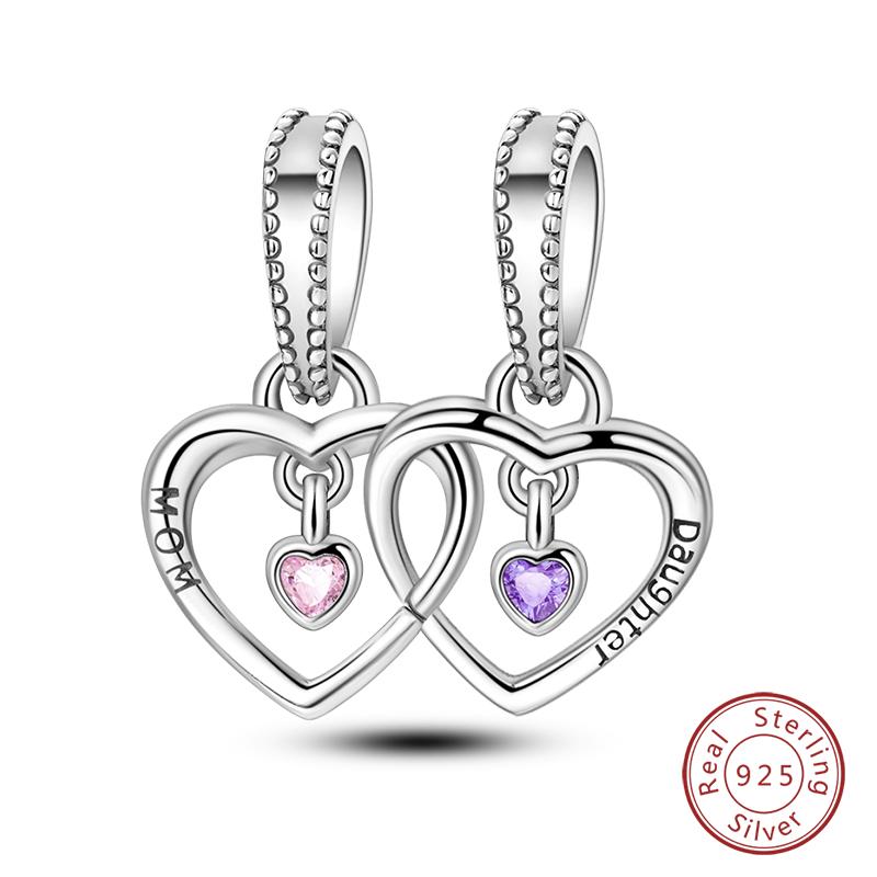 100% Copper Heart Shaped Warm Family Charm Beads Fit Qikaola Original Bracelets Fine Diy Mother'S Day Jewelry Gifts