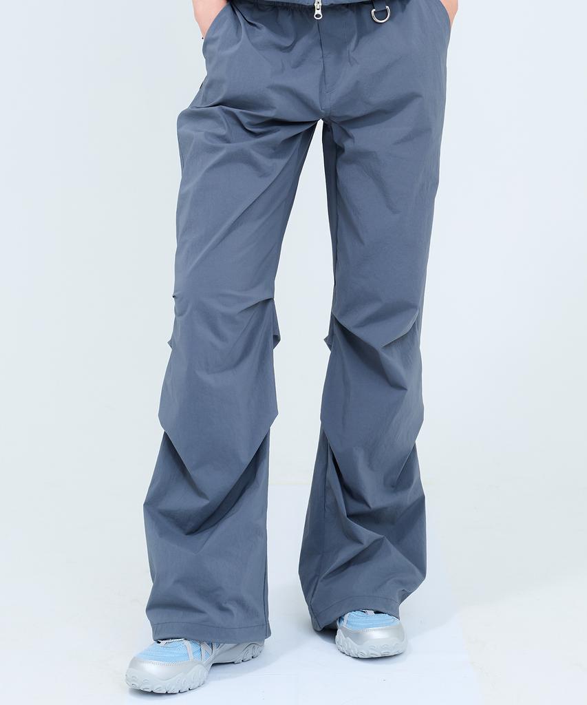 LUVISTRUE Curved L Comfy Parachute Pants(Charcoal)