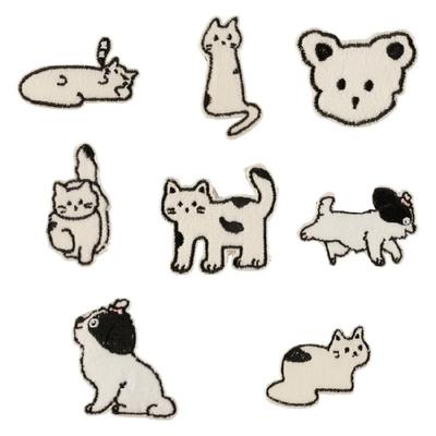 8 Pcs Cartoon Cats Applique Patches Lovely Animal Iron On Patches Embroidered Patches Repair Patches Sew On Patches
