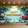 Party Backdrop Easy-to-hang Outdoor Photo Anniversary Elegant Celebration for Garden