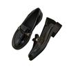 Leather small leather shoes women's new spring flat bottom comfortable black work soft bottom spring and autumn