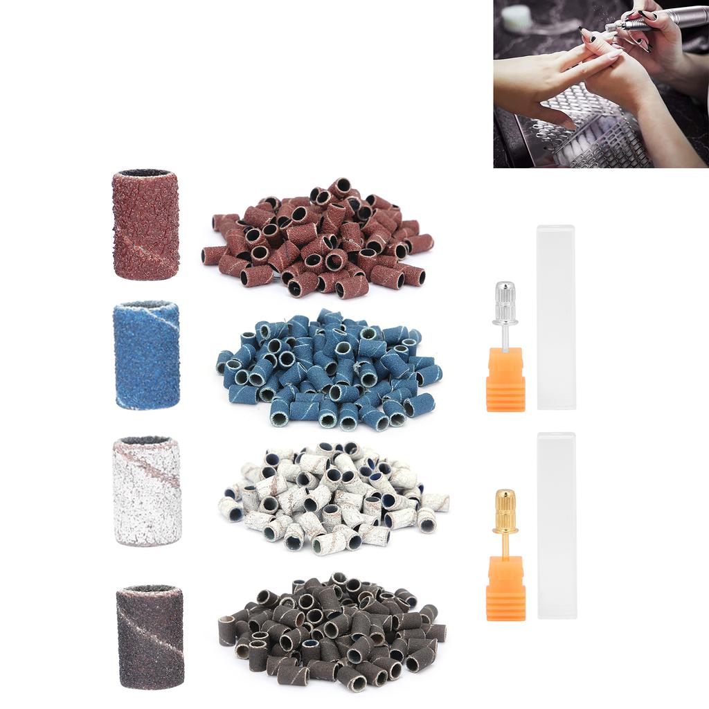 400 pezzi Bande abrasive Grana 80# 120# 180# 240# Lima Unghie Manicure Pedicure Strumento con Alberino