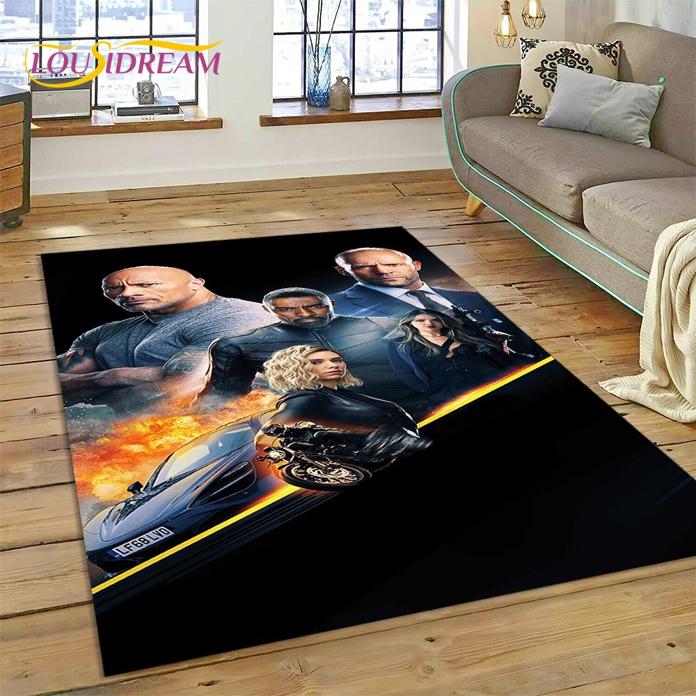 Alfombra para el Suelo más Reciente de la Película Fast & Furious X 10 Vin Diesel para Sala de Estar, Dormitorio, Decoración del Hogar, Decoración Antideslizante para Sofá, Felpudo