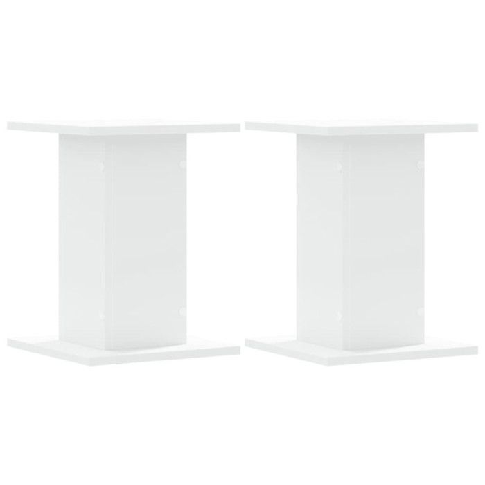 Supports de haut parleurs 2 pcs blanc bois d ingénierie