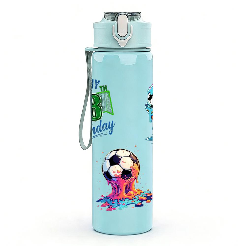1PC Two Character Birthday Cartoon Pair 750ml Color Plastic Water Bottle Leakproof Flip Straw Lid For Sports Office Home Use