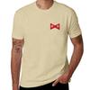Nuova T-shirt da Uomo in Cotone a Manica Corta, Morbida e Confortevole, con Stampa a Nastro Rosso, Moda Estiva Casual