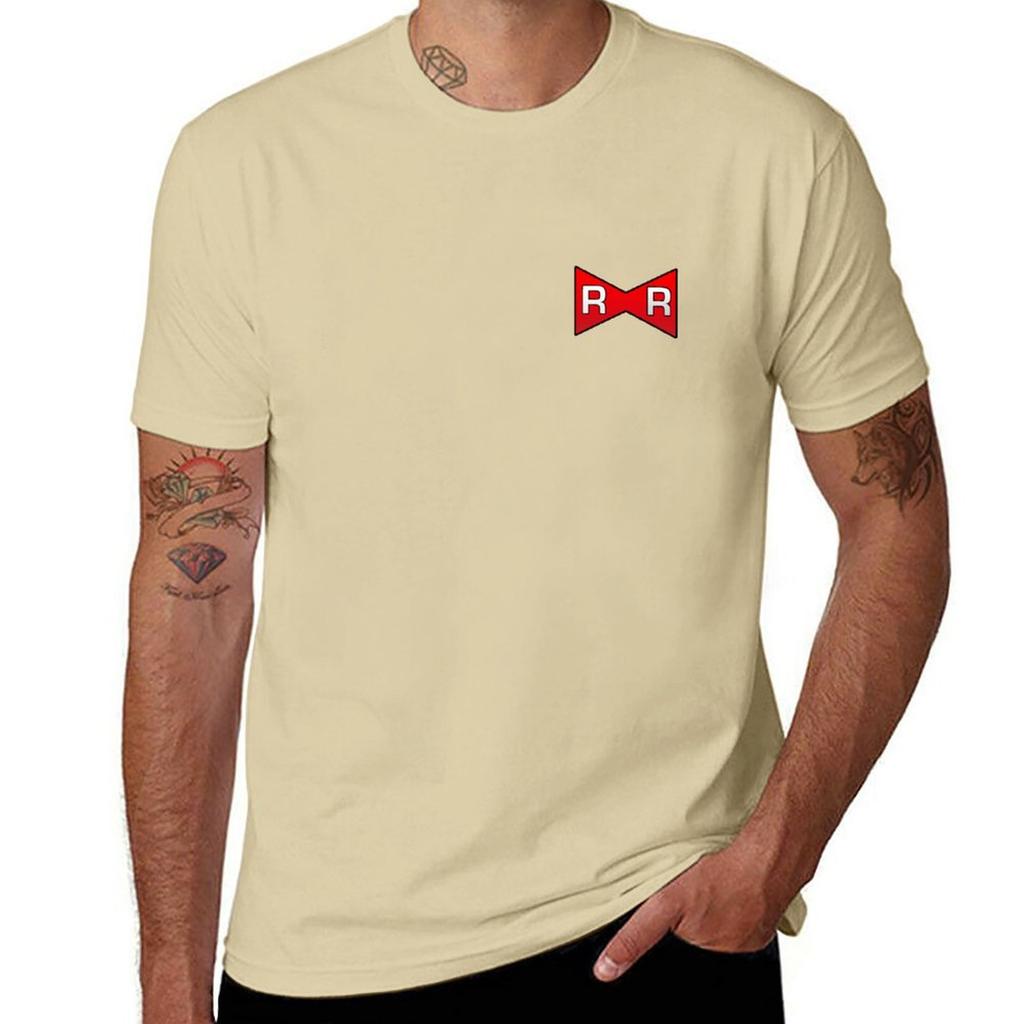 Nuova T-shirt da Uomo in Cotone a Manica Corta, Morbida e Confortevole, con Stampa a Nastro Rosso, Moda Estiva Casual