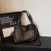 Multi-compartment soft leather tote bag women's shoulder messenger bag