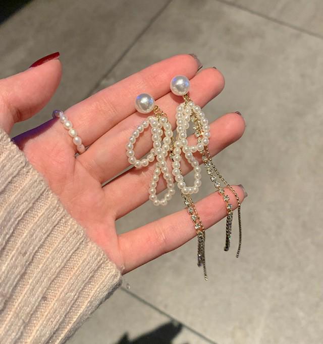 S925 Silver Geometric Tassel Stud Earrings: Fashionable Korean Style, Elegant Design, Versatile for Women