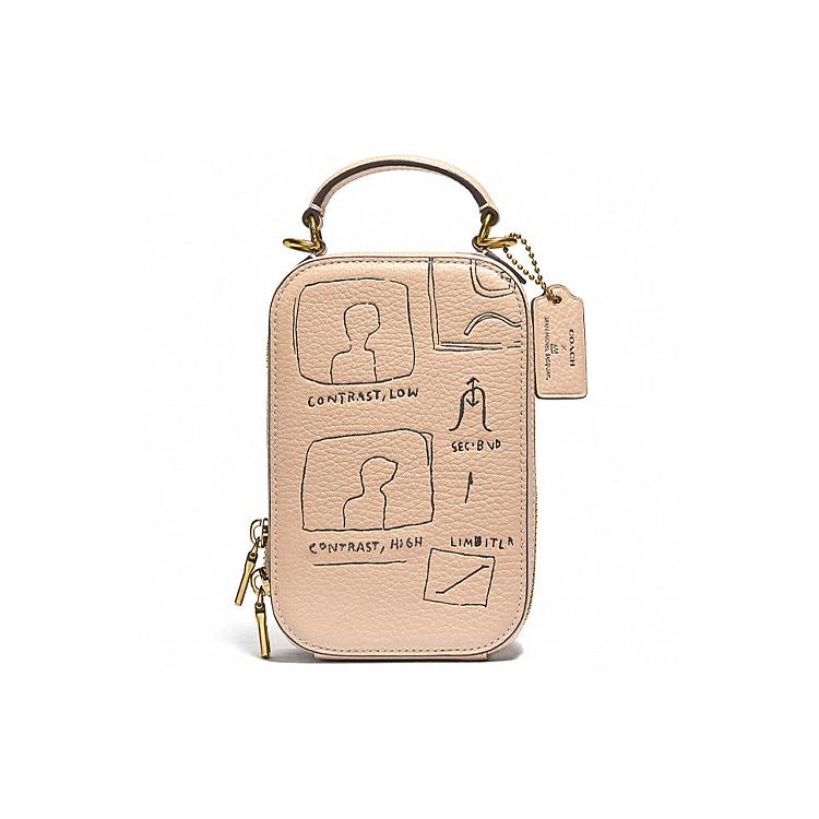 

Новая кожаная сумка-камера COACH X Basquiat Alie, Сумка, Сумка через плечо, Сумка кроссбоди, Мини-чехол для мобильного телефона Женская Пудрово-розовая 6914-B4IY 10.9*5.1*17.0CM