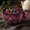 Practical Kitchen Prep Gadget Ceramic Berry Swirl Bowl Auto Fruit Washing Vegetable Drainage Bowl for Strawberries Colander with Drain Holes Produce