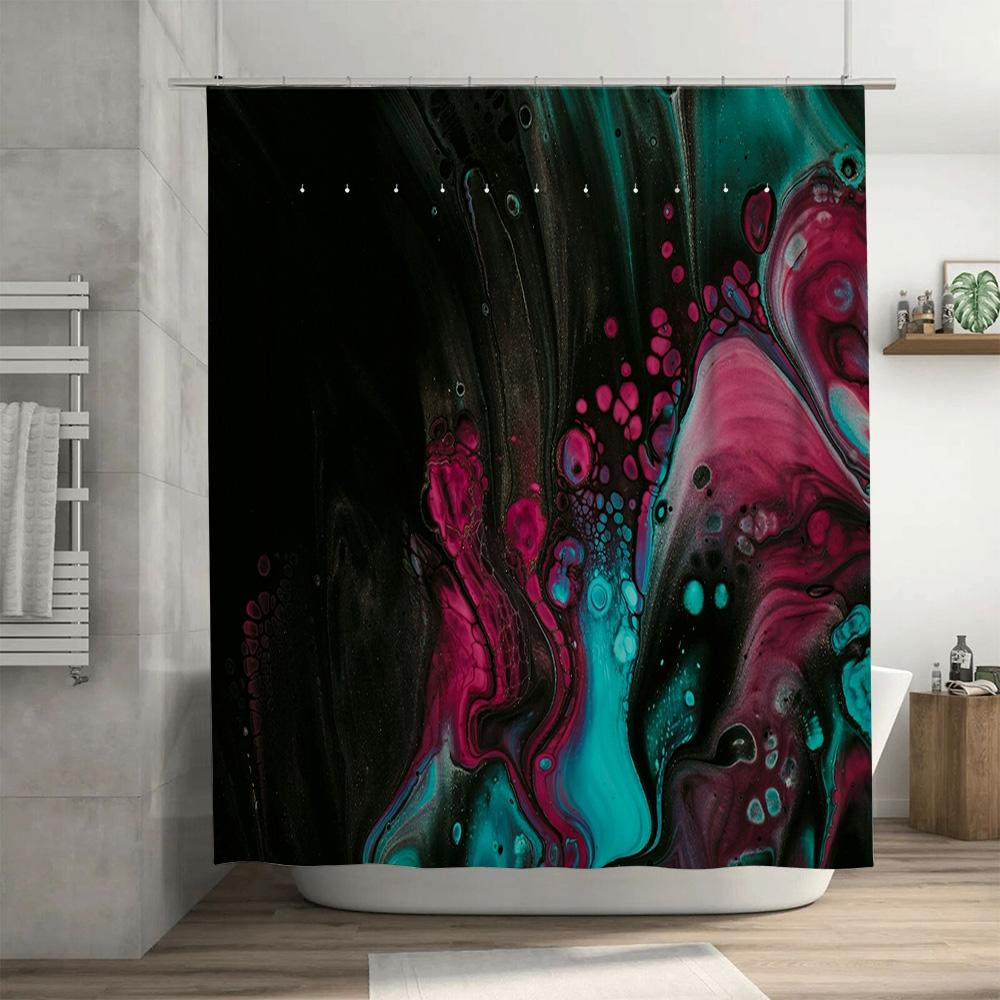 Colorful Shower Curtain Abstract Art Print for Bathroom Decor 3D Printed Waterproof Fabric Available in Various Sizes