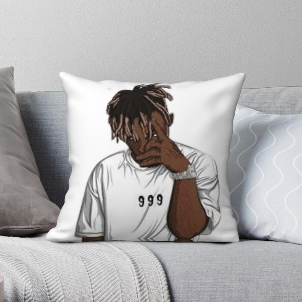 Juice Wrld 999 Quadratischer Kissenbezug Polyester Leinen Samt Kreativer Reißverschluss Dekor Kissenbezug Sofakissenbezug