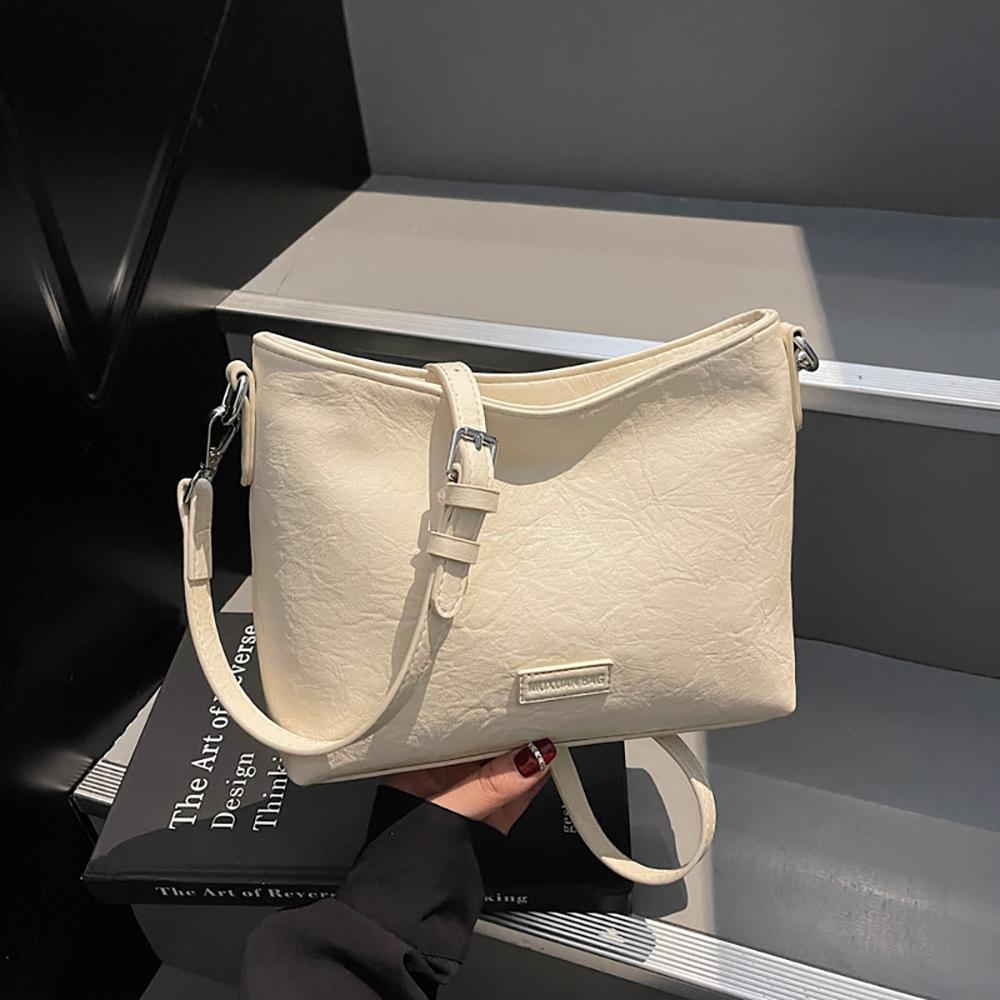 Simple Solid Color Crossbody Bags Women High Quality Commuting Daily Pack Korean Style Bucket Single Shoulder Bag Lady Handbags